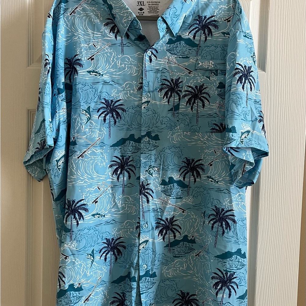 Tropical Blue Men's Casual Shirt